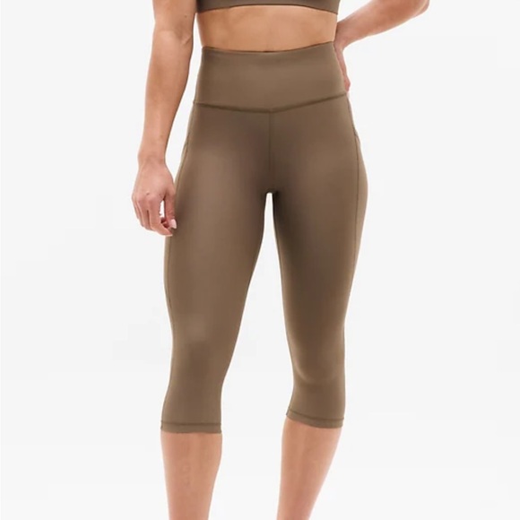 NWT Athleta Interval Stash Capri Size XS Clay and Trillium Green leggings bundle - Picture 4 of 5
